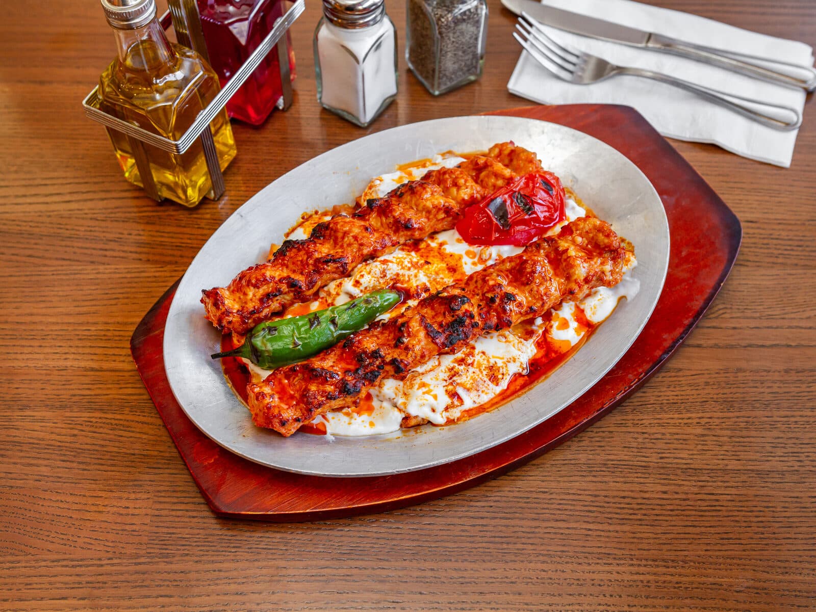 Chicken Adana Kebab with Yogurt